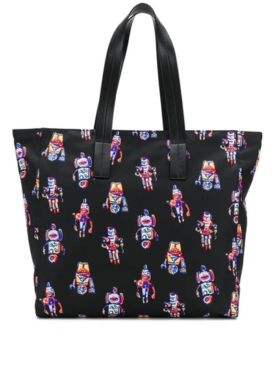 Shop Prada Robot Print Tote Bag In Nero