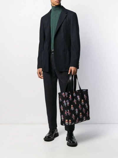 Shop Prada Robot Print Tote Bag In Nero