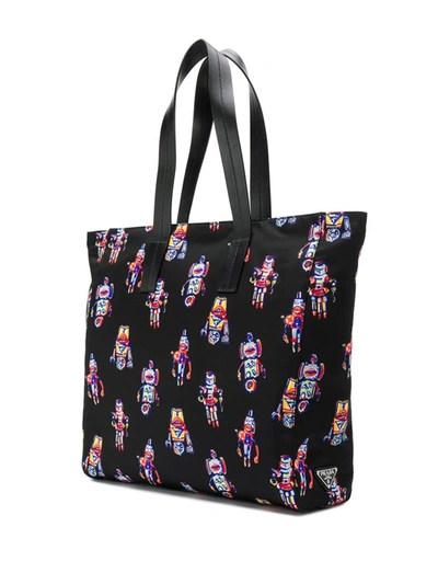 Shop Prada Robot Print Tote Bag In Nero