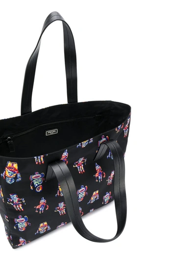 Shop Prada Robot Print Tote Bag In Nero