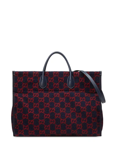 Shop Gucci Monogram Print Tote Bag In Beige Ebony