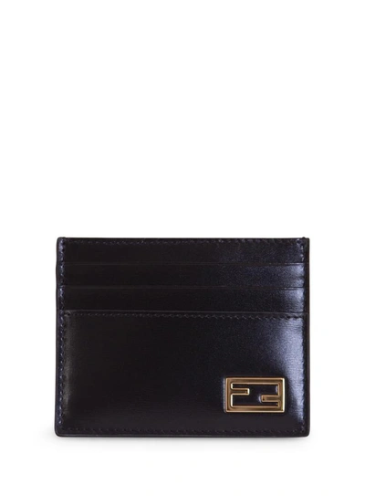 Shop Fendi Card Holder In Nero