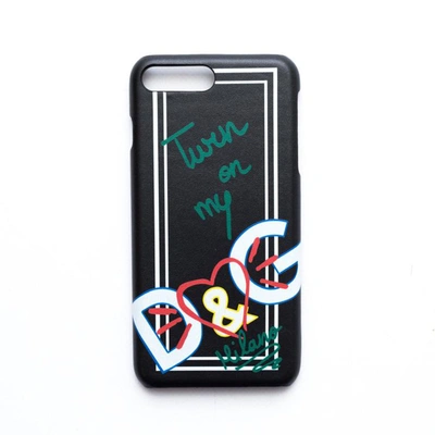 Shop Dolce & Gabbana Printed Heart Iphone 7 Plus Case In Quadri Check Tartan