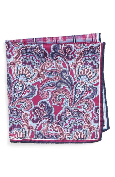 Shop Nordstrom Men's Shop Shop 'three Panel' Silk Pocket Square In Pink