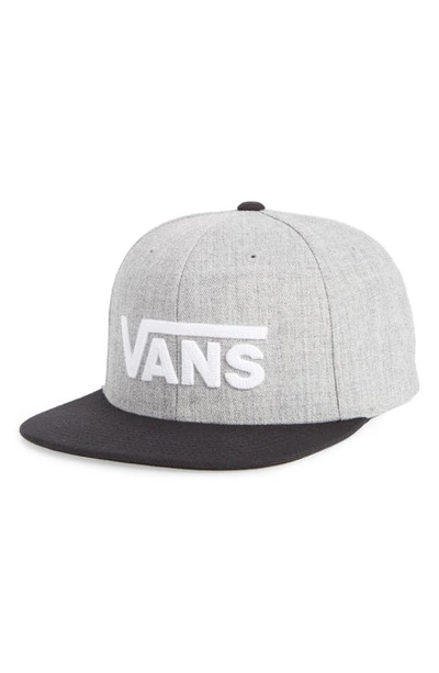 Shop Vans Drop V Ii Snapback Cap In Heather Grey/ Black