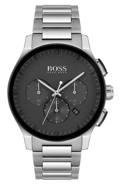 Shop Hugo Boss Peak Chronograph Bracelet Watch, 44mm In Silver/ Black/ Silver