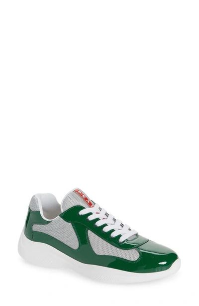 Shop Prada America's Cup Sneaker In Mango/ Green