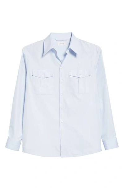 Shop Lemaire Poplin Button-up Shirt In Ice Blue