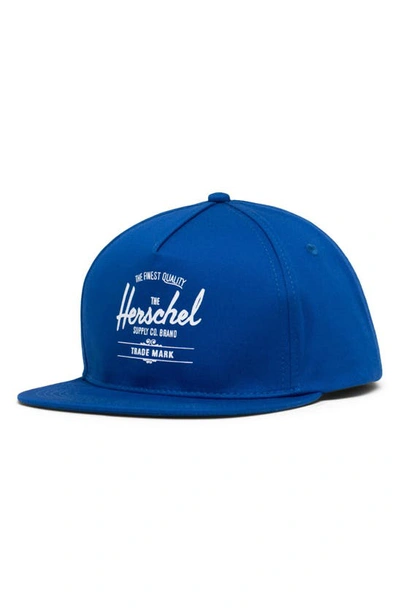 Shop Herschel Supply Co Whaler Snapback Baseball Cap In Surf The Web/ White