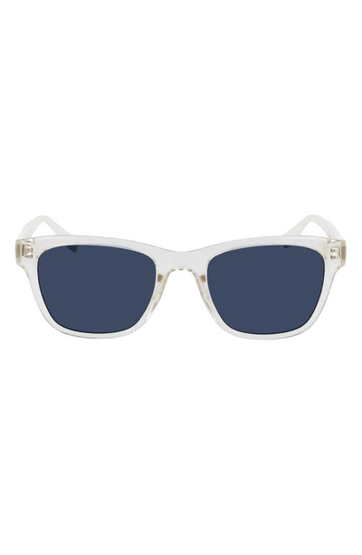 Shop Converse Malden 52mm Rectangular Sunglasses In Crystal Egret / Blue