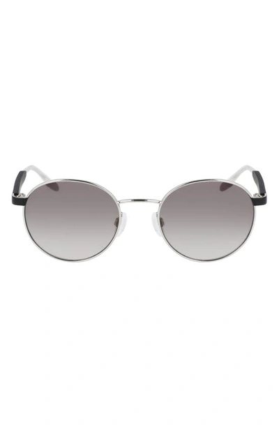 Shop Converse Ignite 51mm Gradient Round Sunglasses In Shiny Silver/ Grey