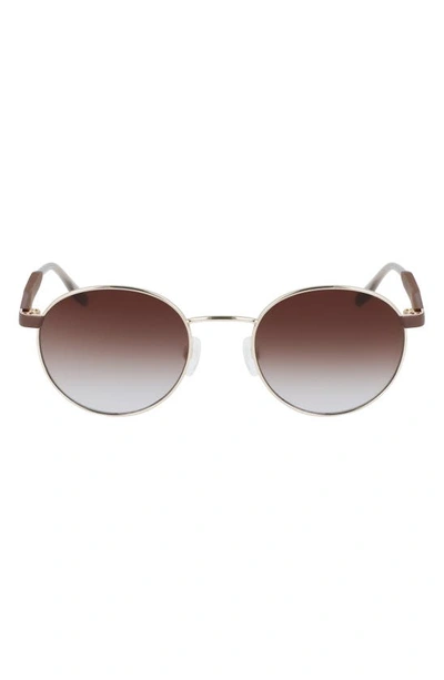 Shop Converse Ignite 51mm Gradient Round Sunglasses In Gold / Grey Gradient