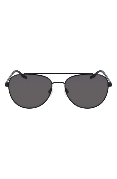 Shop Converse Activate 57mm Aviator Sunglasses In Black/ Grey