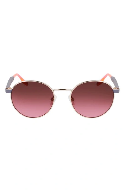 Shop Converse Ignite 51mm Gradient Round Sunglasses In Rose Gold/ Pink/ Pink Gradient