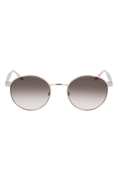 Shop Converse Ignite 51mm Gradient Round Sunglasses In Rose Gold/ Gravel/ Pink