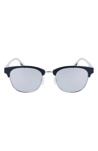 Shop Converse Disrupt 52mm Round Sunglasses In Obsidian/ Silver/ Silver
