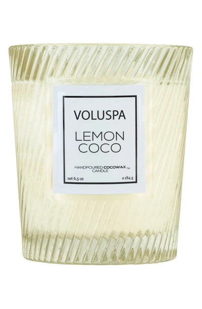 Shop Voluspa Macaron Classic Textured Glass Candle, 6.5 oz In Lemon Coco