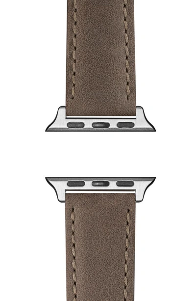 Shop Shinola Leather Apple Watch® Band In Heather Gray