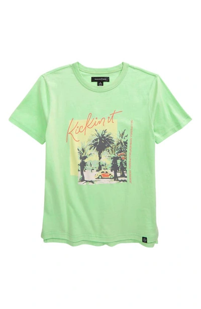 Shop Treasure & Bond Kids' Relaxed Fit Graphic Tee In Green Ash Kickin It