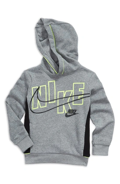 Shop Nike Kids' See Me Logo Pullover Hoodie In Carbon Heather