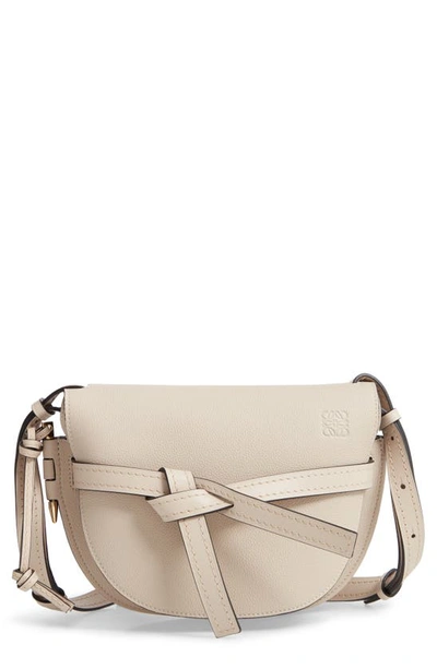 Shop Loewe Gate Small Leather Crossbody Bag In Light Oat