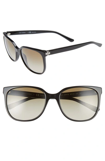 Shop Tory Burch 57mm Gradient Sunglasses In Black