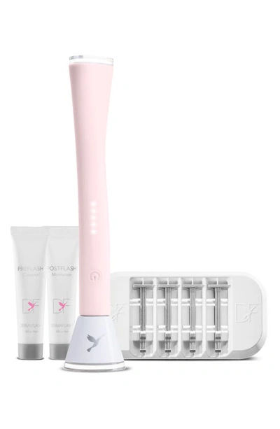 Shop Dermaflash Luxe Anti-aging Sonic Dermaplaning + Peach Fuzz Removal Device In Icy Pink