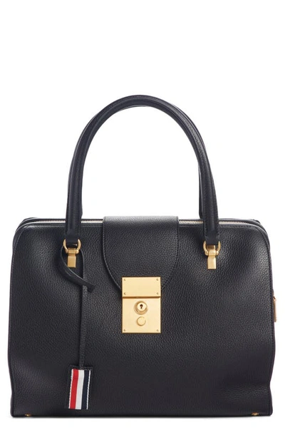 Shop Thom Browne Mrs. Thom Deerskin Leather Shoulder Bag In Black