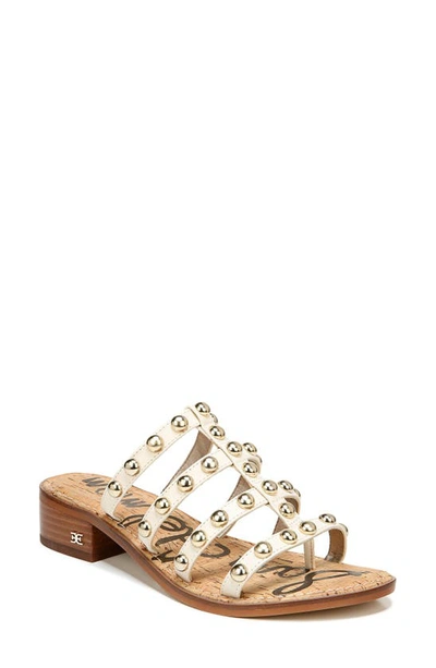 Shop Sam Edelman Juniper Studded Gladiator Slide Sandal In Modern Ivory Leather