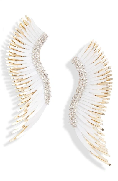 Shop Mignonne Gavigan Madeline Fringe Earrings In White / Gold