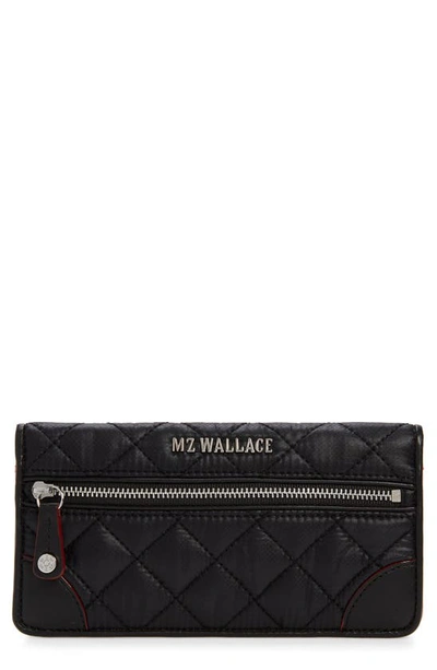 Shop Mz Wallace Crosby Slim Continental Wallet In Black