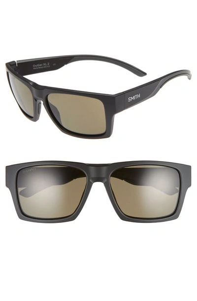 Shop Smith Outlier 2xl 59mm Polarized Sunglasses In Matte Black
