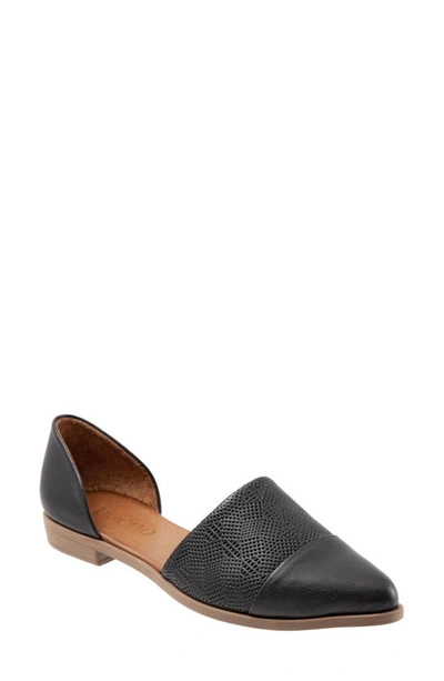 Shop Bueno Bella D'orsay Flat In Black Leather