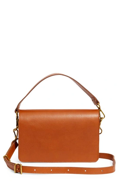 Shop Madewell The Flap Convertible Crossbody Bag In Dark Toffee