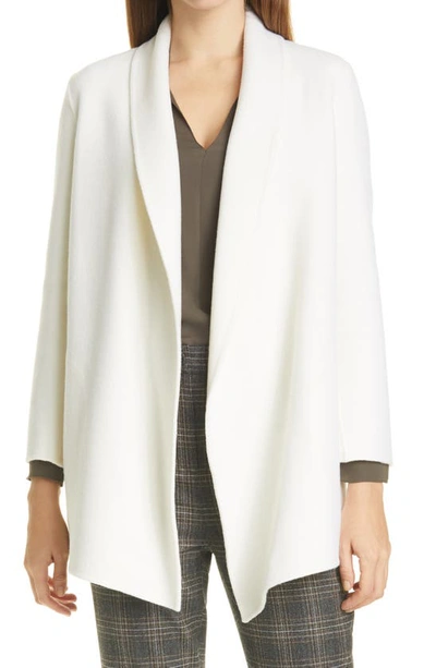 Shop Theory Clairene Luxe Shawl Collar Coat In Ivory