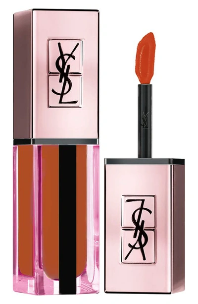 Shop Saint Laurent Water Stain Glow Lip Stain In 214 Illicit Orange