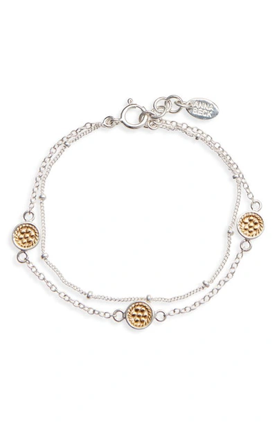 Shop Anna Beck Double Chain Bracelet In Gold/ Silver