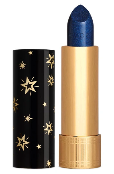 Shop Gucci Rouge A Levres Gothique Metallic Lipstick In Victoriana Blue