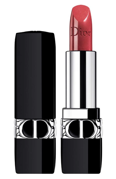 Shop Dior Rouge  Refillable Lipstick In 525 Cherie / Metallic