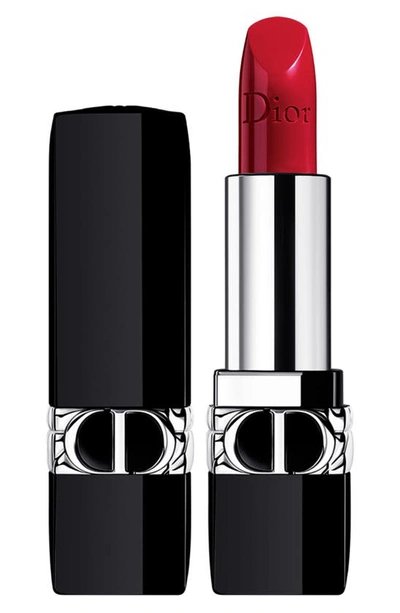 Shop Dior Rouge  Refillable Lipstick In 743 Rouge Zinnia / Satin
