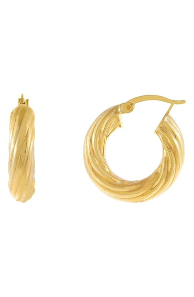 Shop Adinas Jewels Adina Chunky Twist Hollow Hoop Earrings In Gold