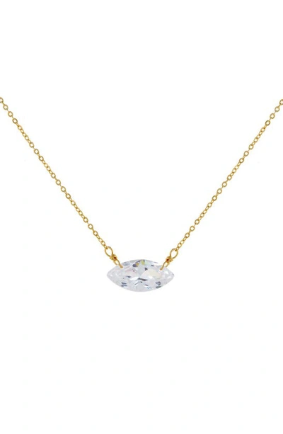 Shop Adinas Jewels Marquise Pendant Necklace In Gold