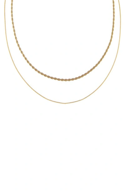 Shop Adinas Jewels Double Chain Link Necklace In Gold