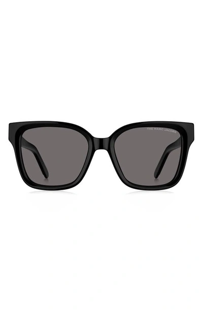 Shop The Marc Jacobs 53mm Square Sunglasses In Blackgrey/gray