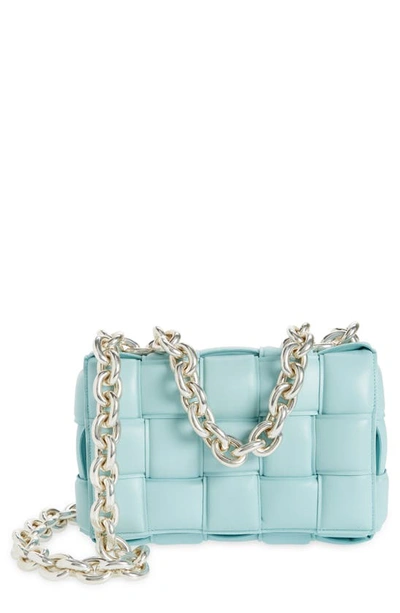 Shop Bottega Veneta The Chain Cassette Bag In Spearmint/ Silver