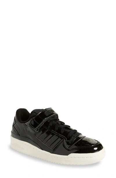 Adidas Originals Forum Faux Patent-leather Sneakers In Black/ Black/ Off  White | ModeSens