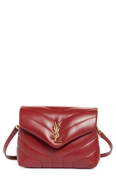 Shop Saint Laurent Toy Loulou Quilted Leather Crossbody Bag In Opyum Red