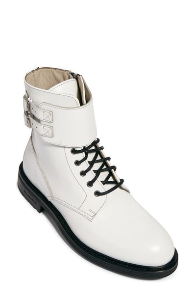 Shop Allsaints Brigade Combat Boot In White Leather