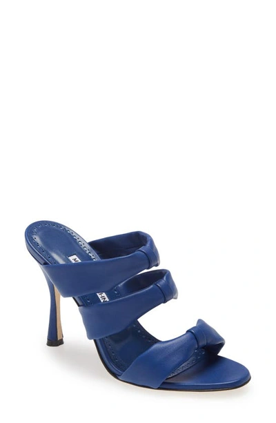 Shop Manolo Blahnik Gyrica Slide Sandal In Blue