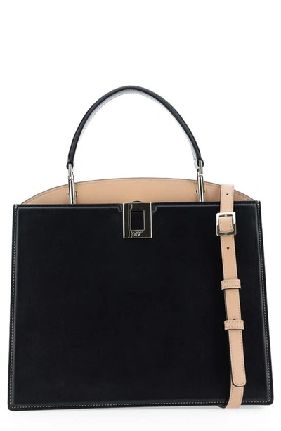 Shop Roger Vivier Medium So Vivier Leather Top Handle Bag In Black